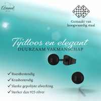 Zwarte Bolletjes Oorbellen 4mm -