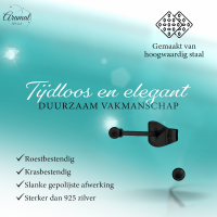Zwarte Bolletjes Oorbellen 2mm -