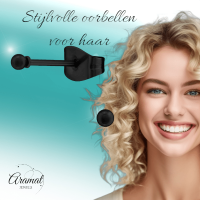 Zwarte Bolletjes Oorbellen 2mm -