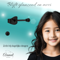 Zwarte Bolletjes Oorbellen 2mm -