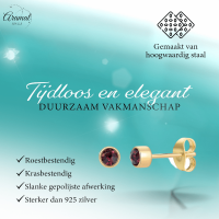 Goudkleurige Oorstekers 4mm - Paars Kristal -