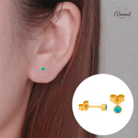 Stalen Aqua Blauwe Kristal Oorbellen 3mm -