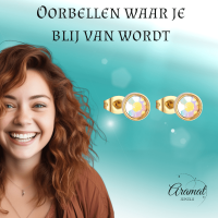 Goudkleurige AB kristallen oorbellen &acirc;&euro;&ldquo; 8 mm -