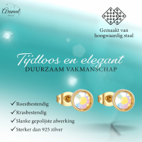 Goudkleurige AB kristallen oorbellen &acirc;&euro;&ldquo; 8 mm -