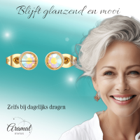 Goudkleurige AB kristallen oorbellen &acirc;&euro;&ldquo; 7 mm -