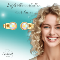 Goudkleurige AB kristallen oorbellen &acirc;&euro;&ldquo; 7 mm -