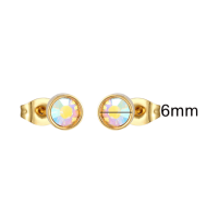 Goudkleurige AB kristal oorbellen &acirc;&euro;&ldquo; 6 mm -