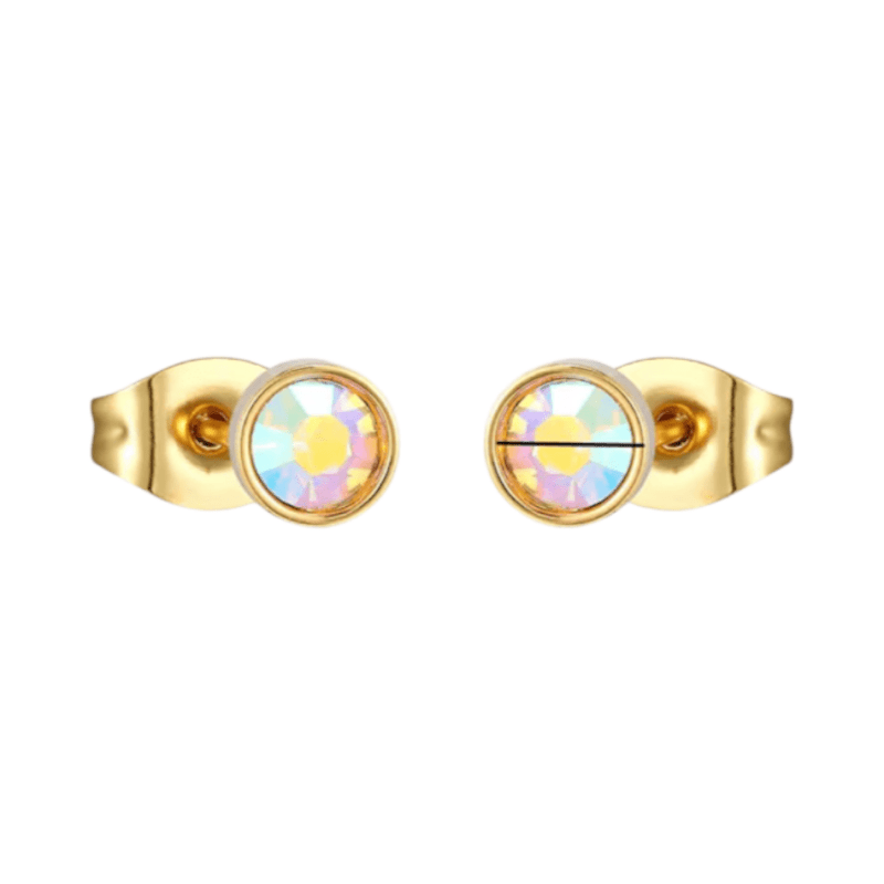 Goudkleurige AB kristal oorbellen &acirc;&euro;&ldquo; 5 mm -
