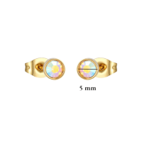Goudkleurige AB kristal oorbellen &acirc;&euro;&ldquo; 5 mm -