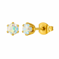 Goudkleurige AB zirkonia oorbellen &acirc;&euro;&ldquo; 5 mm -
