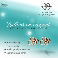 Honingraat oorbellen ros&Atilde;&copy;kleur &acirc;&euro;&ldquo; 8 mm -