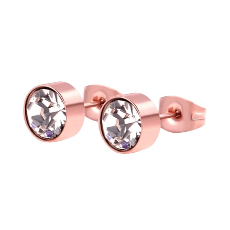 Ros&Atilde;&copy;kleurige kristallen oorbellen &acirc;&euro;&ldquo; 7 mm -