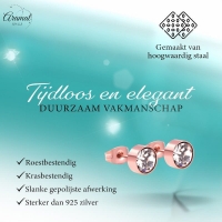 Ros&Atilde;&copy;kleurige kristallen oorbellen &acirc;&euro;&ldquo; 7 mm -