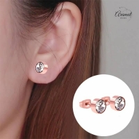 Ros&Atilde;&copy;kleurige kristallen oorbellen &acirc;&euro;&ldquo; 7 mm -