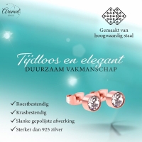 Ros&Atilde;&copy;kleurige kristallen oorstekers &acirc;&euro;&ldquo; 6 mm -