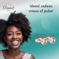 Ros&Atilde;&copy;kleurige kristallen oorstekers &acirc;&euro;&ldquo; 6 mm -