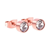 Ros&Atilde;&copy;kleurige kristallen oorstekers &acirc;&euro;&ldquo; 6 mm -