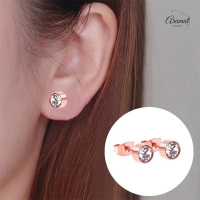 Ros&Atilde;&copy;kleurige kristallen oorstekers &acirc;&euro;&ldquo; 6 mm -