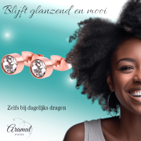 Ros&Atilde;&copy;kleurige kristallen oorstekers &acirc;&euro;&ldquo; 6 mm -