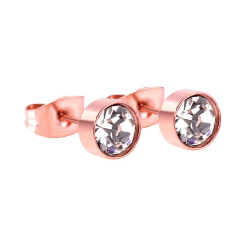 Ros&Atilde;&copy;kleurige kristallen oorstekers &acirc;&euro;&ldquo; 5 mm -