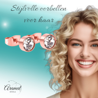Ros&Atilde;&copy;kleurige kristallen oorstekers &acirc;&euro;&ldquo; 5 mm -