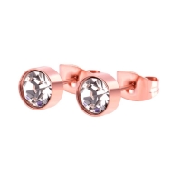 Ros&Atilde;&copy;kleurige kristallen oorstekers &acirc;&euro;&ldquo; 5 mm -