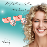 Ros&Atilde;&copy;kleurige kristallen oorstekers &acirc;&euro;&ldquo; 4 mm -
