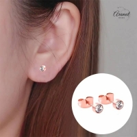 Ros&Atilde;&copy;kleurige kristallen oorstekers &acirc;&euro;&ldquo; 4 mm -