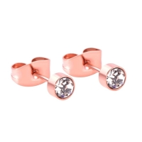 Ros&Atilde;&copy;kleurige kristallen oorstekers &acirc;&euro;&ldquo; 4 mm -