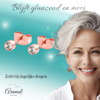 Ros&Atilde;&copy;kleurige kristal oorstekers &acirc;&euro;&ldquo; 3 mm -