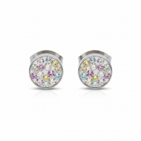 Zilverkleurige oorstekers met AB kristal &acirc;&euro;&ldquo; 6 mm -