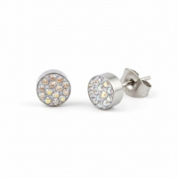 Zilverkleurige oorstekers met AB kristal &acirc;&euro;&ldquo; 6 mm -