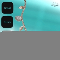 Zilverkleurige bedelketting met echte schelpen &acirc;&euro;&ldquo; 40+5 cm - Dames