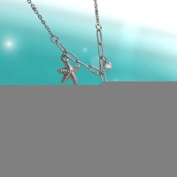 Zilverkleurige bedelketting met zeester, schelp & zirkonia &acirc;&euro;&ldquo; 40+5 cm - Dames