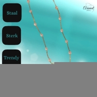 Goudkleurige parelketting met schelp & zeester &acirc;&euro;&ldquo; 40+5 cm - Dames