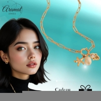 Goudkleurige ketting met verwisselbare bedels &acirc;&euro;&ldquo; 45 cm - Dames