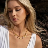 Goudkleurige damesketting met echte schelpen &acirc;&euro;&ldquo; 40+5 cm - Dames
