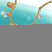 Goudkleurige damesketting met echte schelpen &acirc;&euro;&ldquo; 40+5 cm - Dames