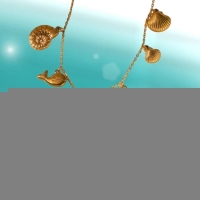 Goudkleurige damesketting met zee-bedels &acirc;&euro;&ldquo; 40+5 cm - Dames
