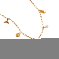 Goudkleurige damesketting met zee-bedels &acirc;&euro;&ldquo; 45 cm - Dames
