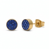 Donkerblauwe kristallen oorstekers 6mm -