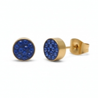 Donkerblauwe kristallen oorstekers 6mm -