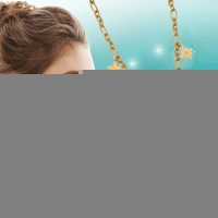 Goudkleurige bedel ketting met zon, hart & natuursteen - Dames