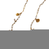 Goudkleurige ketting met parel & dolfijn bedels - 40cm - Dames