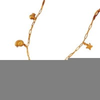 Goudkleurige bedelketting met parel & zeethema - Dames