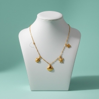 Goudkleurige ketting met schelpen & zeethema-bedels - Dames
