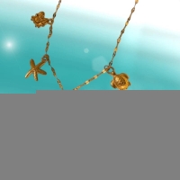 Goudkleurige ketting met schelpen & zeethema-bedels - Dames