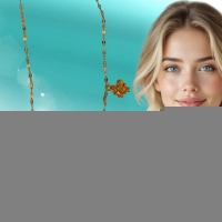 Goudkleurige ketting met schelpen & zeethema-bedels - Dames