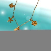 Goudkleurige ketting met schelpen & zeethema-bedels - Dames