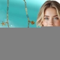 Multi Bedelketting goudkleurig &acirc;&euro;&ldquo; parel & zeethema - Dames